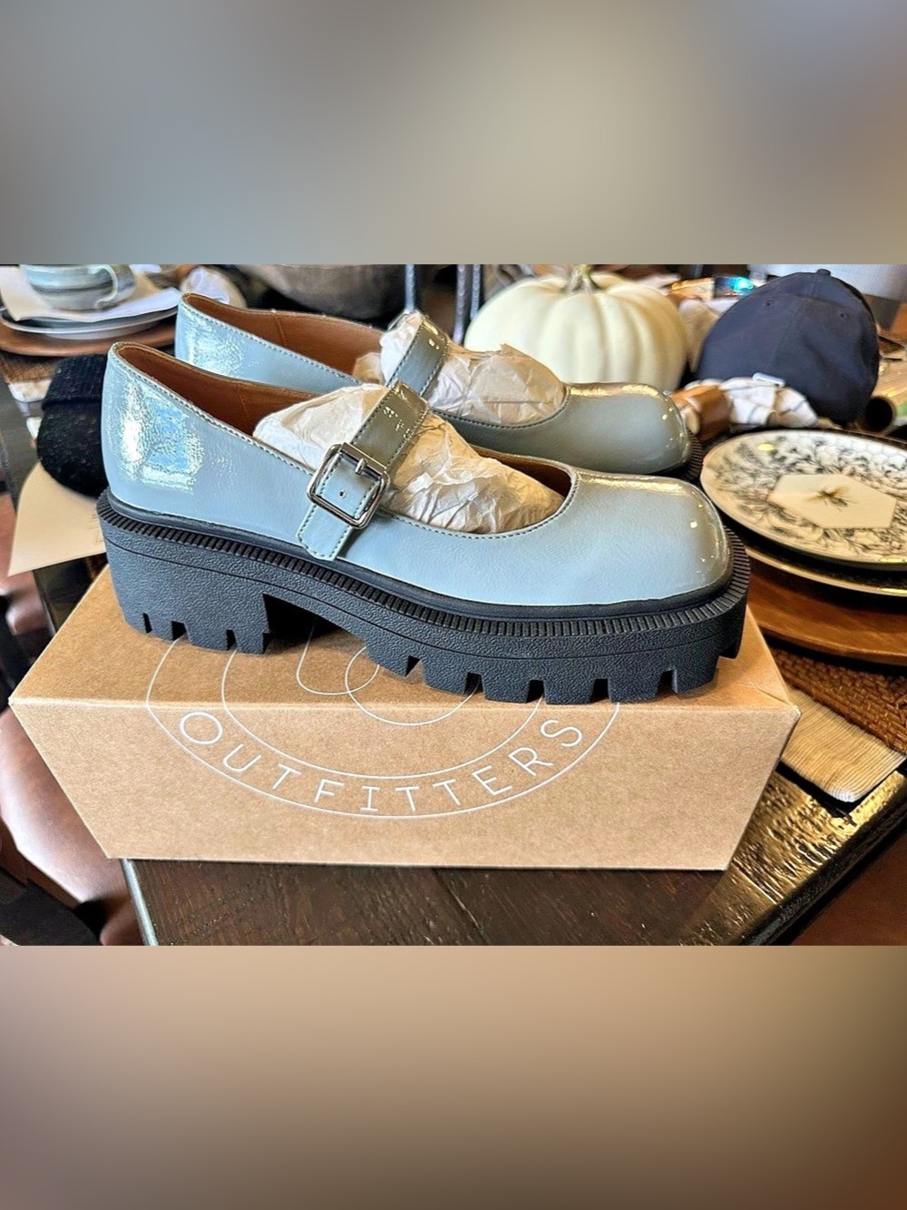 Urban Outfitters UO Clarita Mary Jane Platform Mary Jane Shoes in Blue US 9 Like